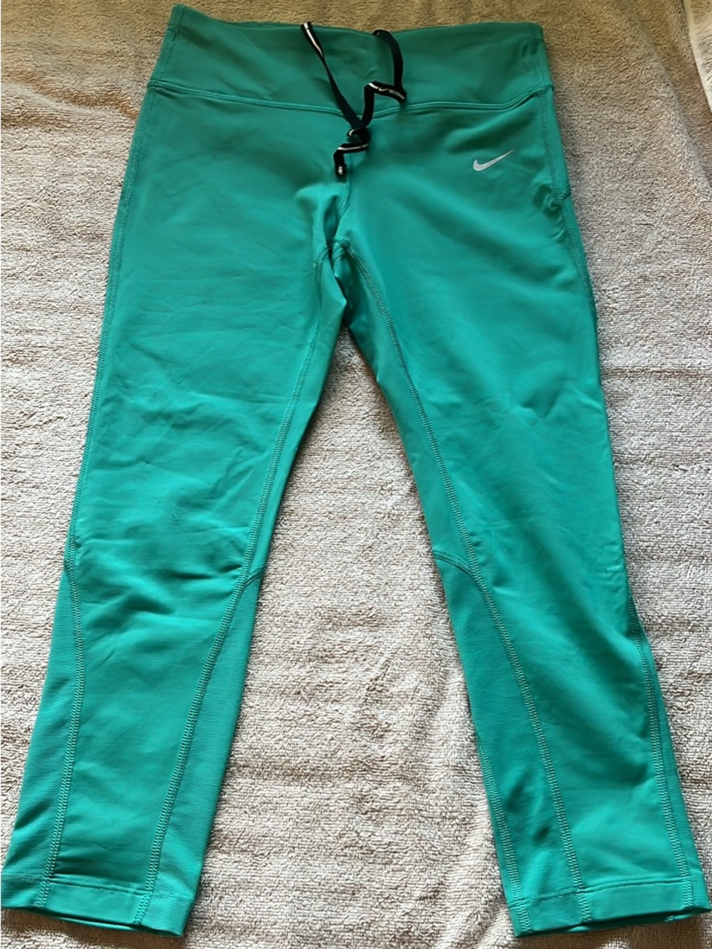 Nike Teal Green Women's Performance Leggings with Drawstring